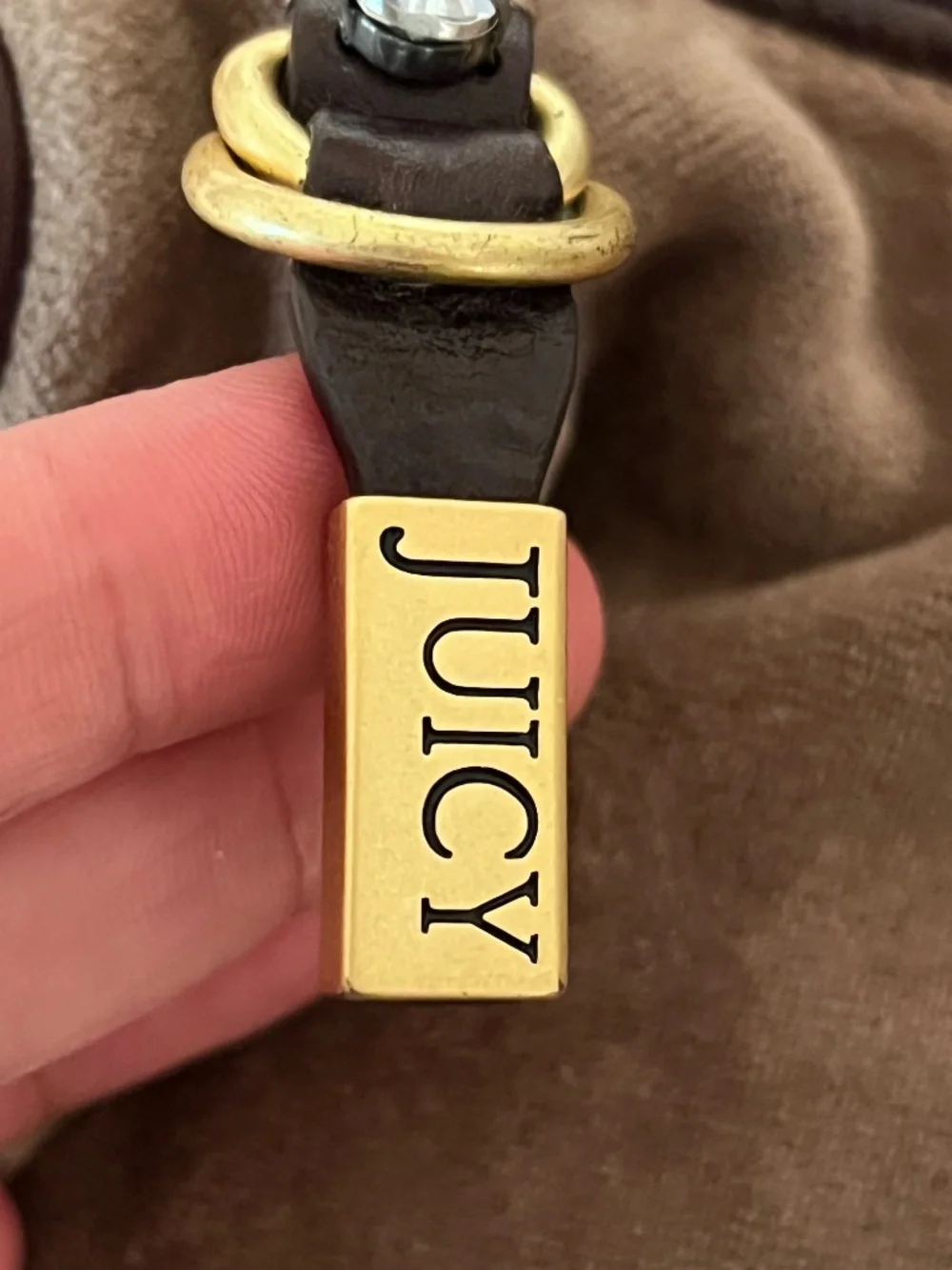 Vintage velvet Juicy Couture bag with flower detail